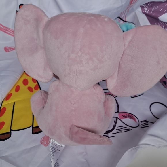 Bedtime Originals Twinkle Toes Pink Plush Elephant Stuffed Animal 10 Inch- Hazel - Picture 5 of 9